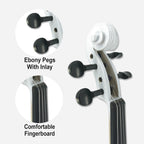Yinfente Electric Viola White 16inch Solid Wood For Beginner,Adult,4 String Professional,Silent Electric Viola With Ebony Fittings
