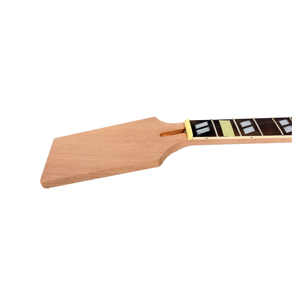 Yinfente New Electric Guitar Neck 22 Fret 24.75Inch DIY Guitar Paddle Head Mahogany Rosewood Fretboard