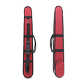 Yinfente Double Bass Bow Case for 2 Pcs German/French Style Bow Lightweight Sturdy Bass Bow Case with Shoulder Strap (Red)