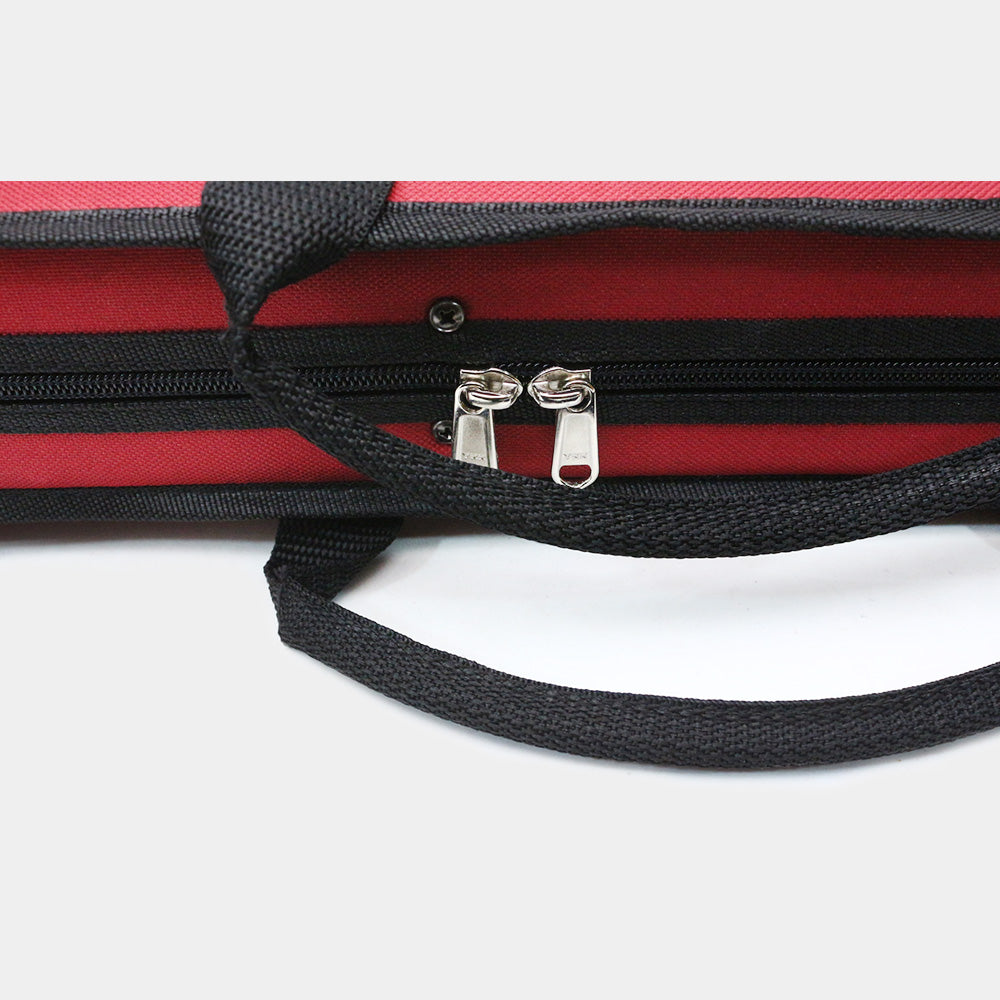 Yinfente Double Bass Bow Case for 2 Pcs German/French Style Bow Lightweight Sturdy Bass Bow Case with Shoulder Strap (Red)