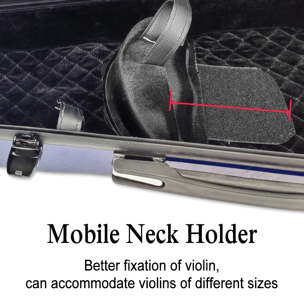 Viola Case 16 Inch, Carbon Fiber Hard Viola Case Backpack, Adjustable Neck Pad for Sizes 15-16.5 Inches, Thickened Lining, Built-In Hygrometer, with Sturdy Handle (Blue)