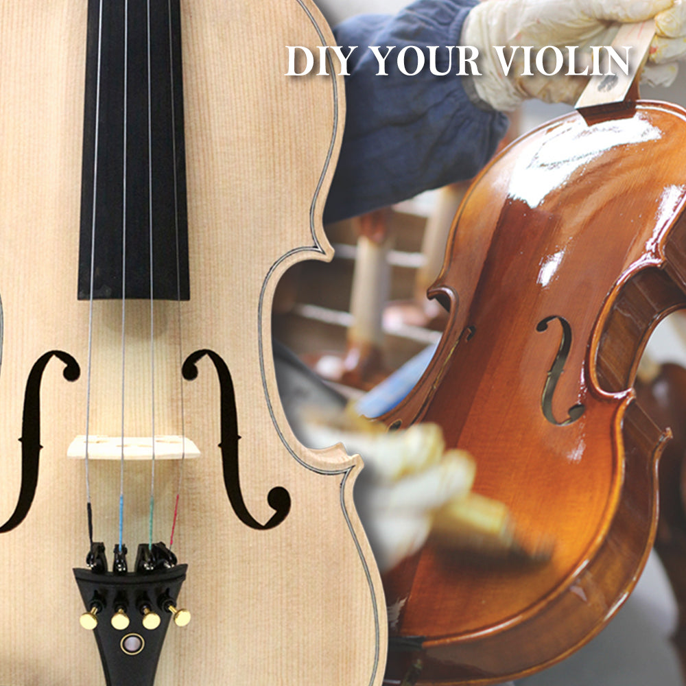 White DIY 4/4 Unfinished Professional Handmade Violin Exquisite Flame Maple