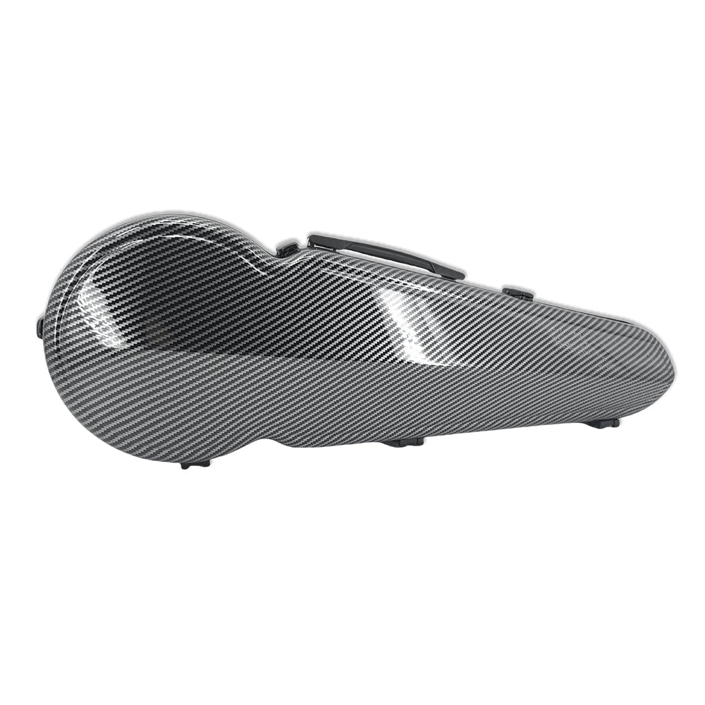 Viola Case 16 Inch Lightweight Carbon Fiber, Adjustable Velcro Neck Pad Suitable for Sizes 15-16.5 Inches, Thickened Lining, Built-In Hygrometer, Sturdy Handle,With Backstraps (Black)