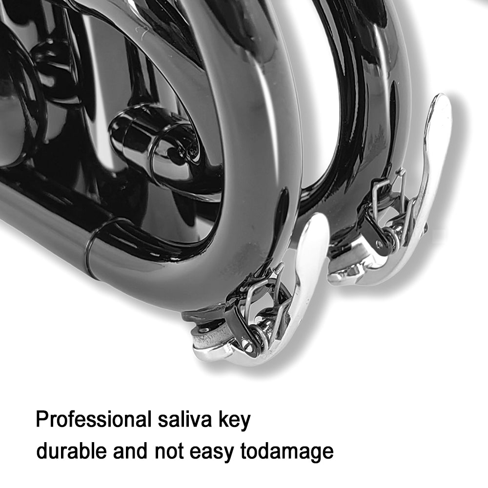 Bb Flat Pocket Trumpet Bass Trumpet for Beginner,Student with Cleaning Cloth, Silver Plated 7C Mouthpiece,Hard Case White Gloves (Black)