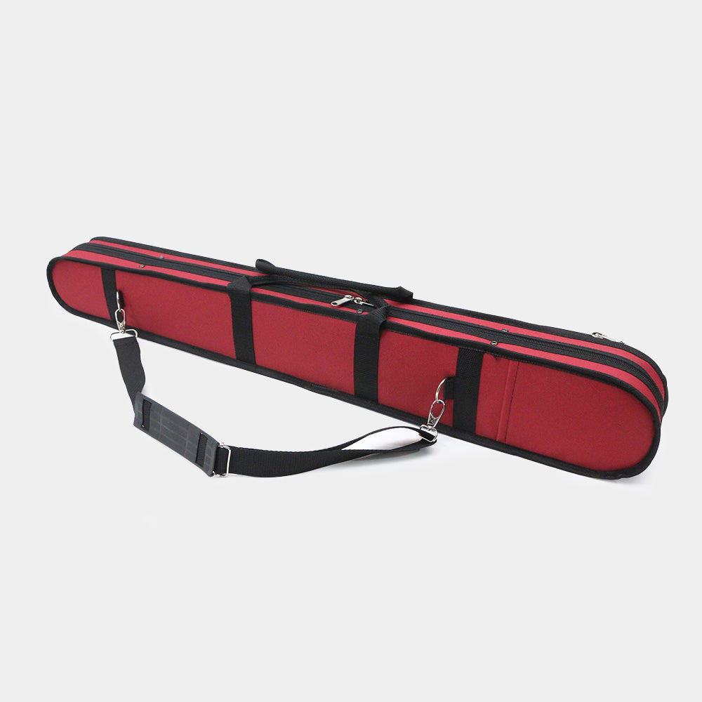 Yinfente Double Bass Bow Case for 2 Pcs German/French Style Bow Lightweight Sturdy Bass Bow Case with Shoulder Strap (Red)