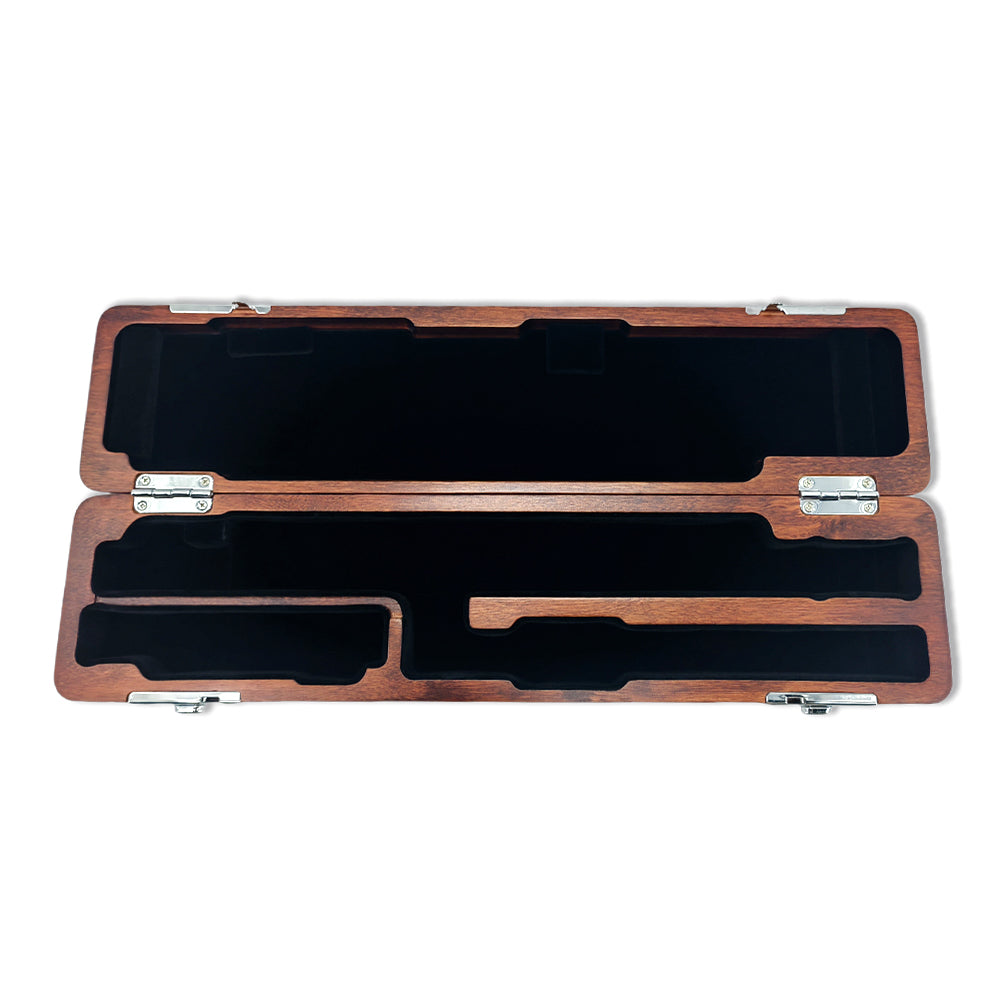 Yinfente Flute Case Hard Shell C Foot, Hole C 16 Keys Flute Wooden Box for Flute Players (C Foot-Red)