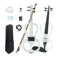 Yinfente Electric Viola White 16inch Solid Wood For Beginner,Adult,4 String Professional,Silent Electric Viola With Ebony Fittings