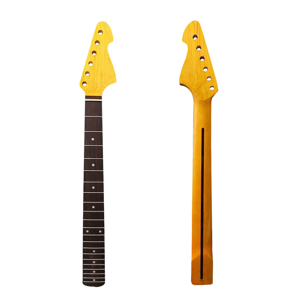Yinfente Yellow Paint Maple Electric Guitar Neck 21Fret 25.5Inch Rosewood Fretboard Dot Inlay Bolt on Guitar Neck Replacement