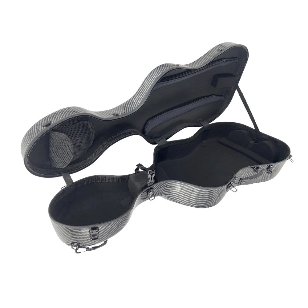 Yinfente Cello Case 1/2 Size Carbon Fiber Lightweight Cello Box with Combination Lock Wheels Straps Strong