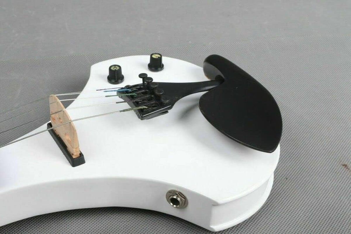 5 String Electric Violin 4/4 Solid Wood Ebony Fittings Free Violin Case Bow White Violins Professional