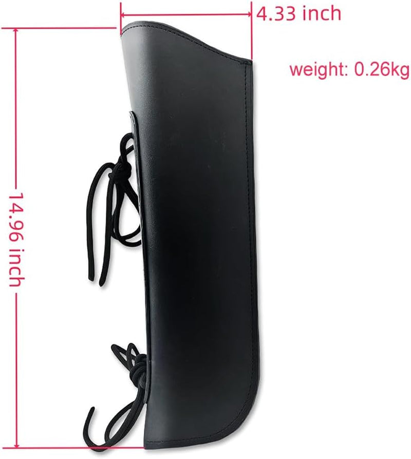 Upright Bass Bow Bag Leather Quiver One Bow Holder for German and French Bass Bow Black (1 Pcs)