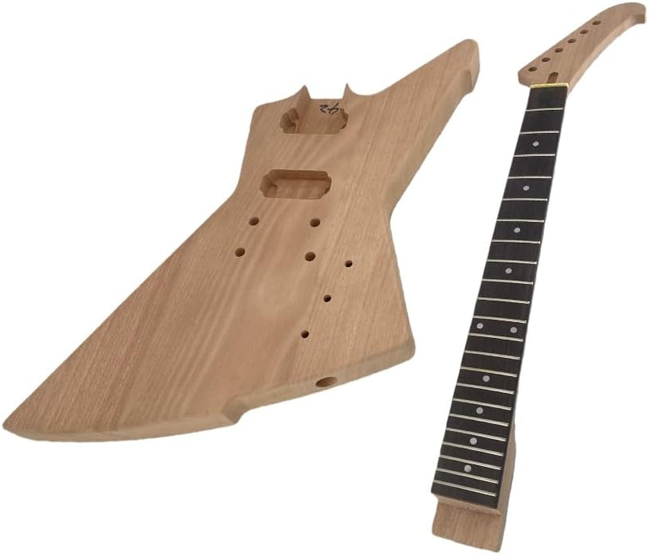 DIY Guitar Kit with Mahogany Body Mahogany Neck with Rosewood Fretboard 6 String DIY Electric Guitar Kit with All Components to Build Your Own Guitar