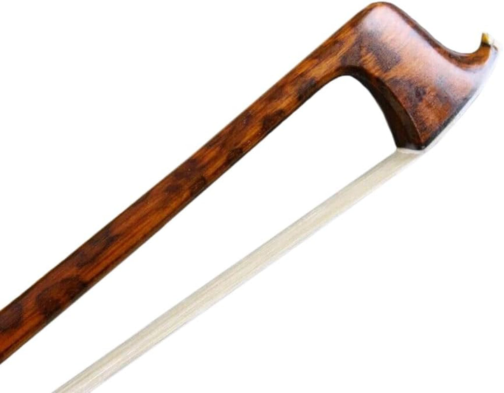 Violin Bow 4/4 Full Size Snakewood with Pearl Eye Natural Bow Hair Pernambuco Level, Stiff & Well Balanced,Violin Bow Full Size for Violinists & Fiddlers of All Skill Levels