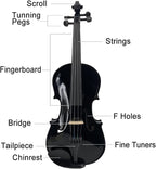 Acoustic Violin Electric Violin 4/4 Full Size Violin 4 String Maple Spruce for Student,Violin for Beginners Violin Case,Brazilwood Bow,Cable,Cleaning Cloth,Rosin