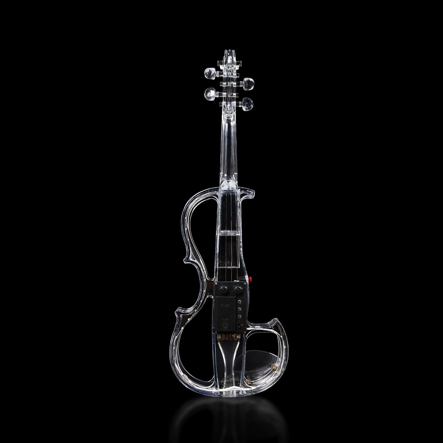 Electric Violin 4/4 Full Size Transparent Acrylic Body Led Light Three Colors Led Bow Case Transparent Violin Shoulder Rest Extra Strings for Beginner