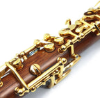 Professional Oboe Gold Plated Rosewood C Key Left F Resonance Semi-Automatic Woodwind Instrument with Oboe Accessories