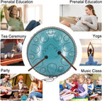 12 Inches 15 Notes Rain Drum for Outside,Steel Tongue Drum with Mallets & Storage Bag,Meditation Rain Chime for Adults,Friends,Family