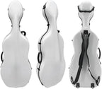 Carbon Fiber Cello Case 4/4 Full Size Hard Shell with Lock & Backpack Straps,Wheels 3.8Kg Lightweight Hard Case for Student
