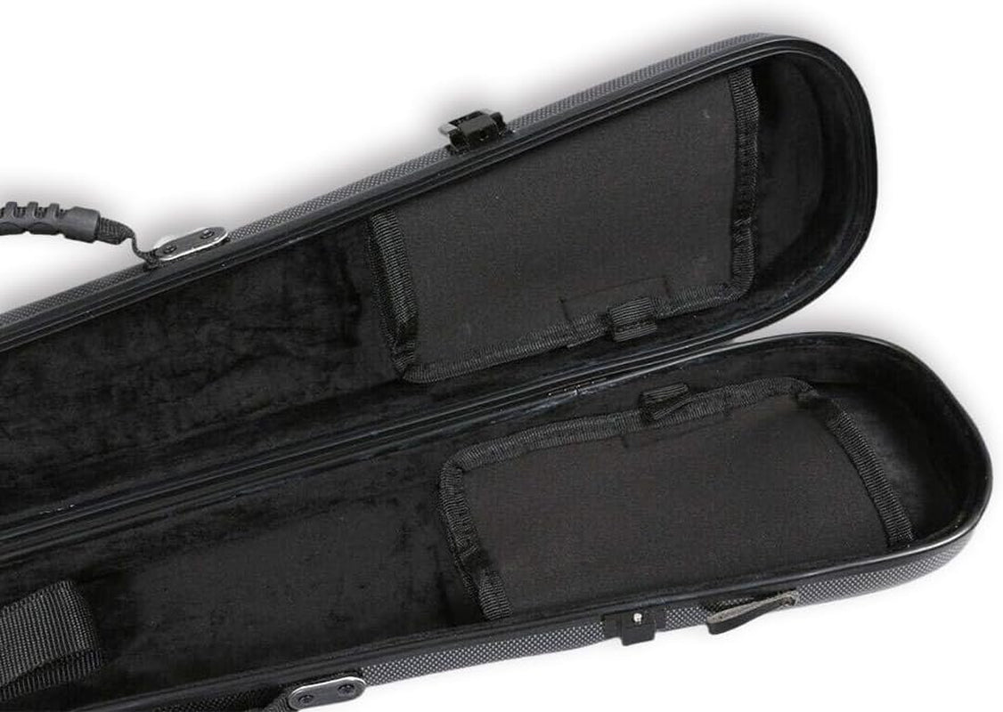 Double Bass Bow Case Carbon Fiber Bow Box String Bass Bow German Bow Hold 2Pcs Bows Strong (Black)