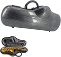 Composite Carbon Fiber Alto Saxophone Case - Lightweight, Durable, and Water-Resistant Protective Hard Case for Alto Sax with Comfortable Shoulder Strap and Plush Interior (Grey)
