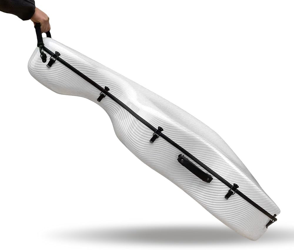 Carbon Fiber Cello Case 4/4 Full Size Hard Shell with Lock & Backpack Straps,Wheels 3.8Kg Lightweight Hard Case for Student