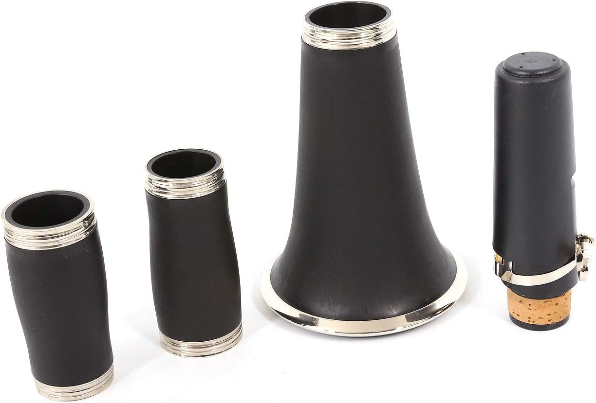 Professional Ebonite Clarinete G Key Clarinet for Beginner Students with 2 Barrels Hard Case Cleaning Kit Mouthpice Cork Grease Gloves