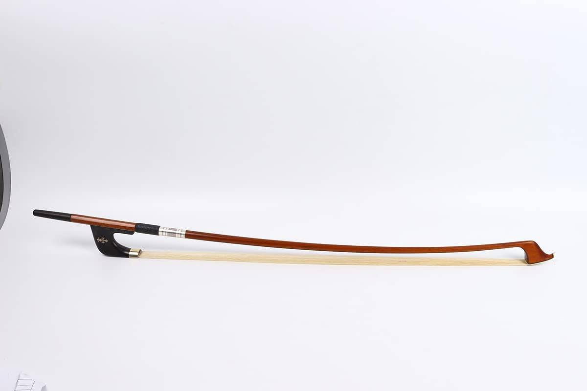 1/2 Upright Bass Bow Advance Brazilwood Germany Bows Ebony Frog Natural Bow Hair Pearl Inlay Half Size