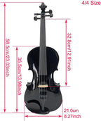 Acoustic Violin Electric Violin 4/4 Full Size Violin 4 String Maple Spruce for Student,Violin for Beginners Violin Case,Brazilwood Bow,Cable,Cleaning Cloth,Rosin