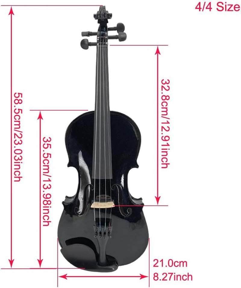 Acoustic Violin Electric Violin 4/4 Full Size Violin 4 String Maple Spruce for Student,Violin for Beginners Violin Case,Brazilwood Bow,Cable,Cleaning Cloth,Rosin