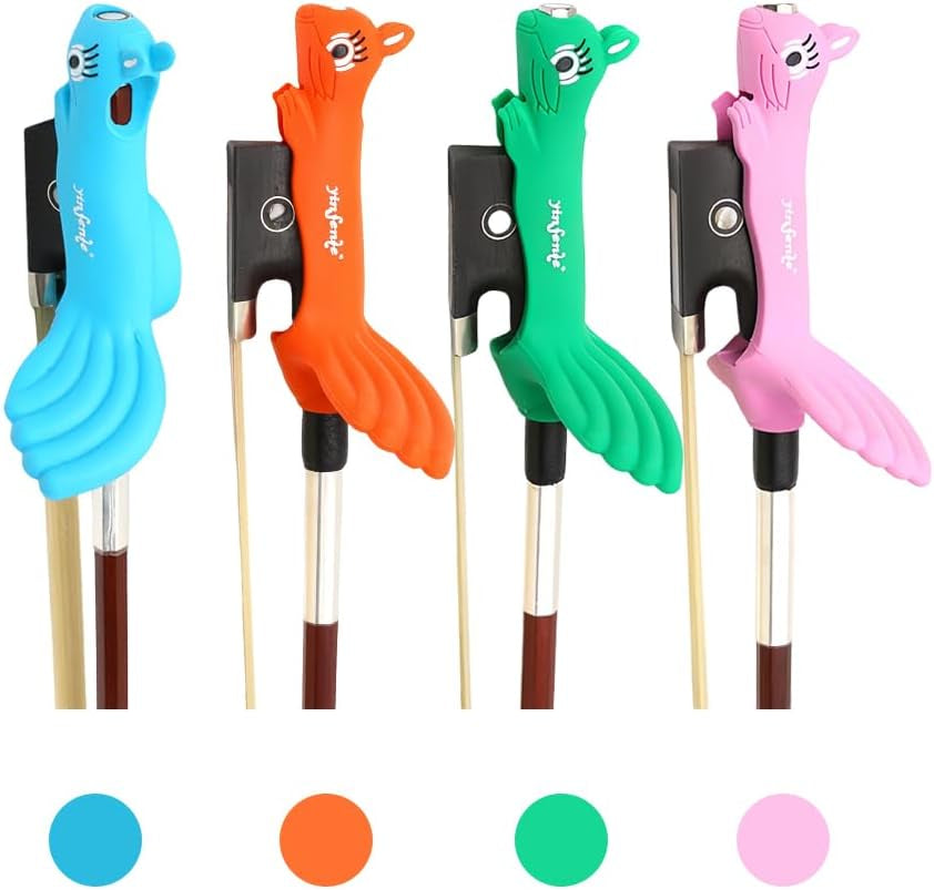 Violin/Viola Bow Holder Violin Bow Grip for Beginner Violin Pinky Holder Teaching Aid Accessory (Blue)