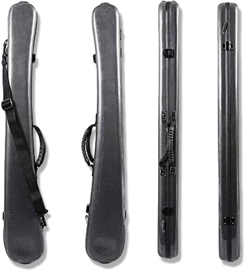 Double Bass Bow Case Carbon Fiber Bow Box String Bass Bow German Bow Hold 2Pcs Bows Strong (Black)