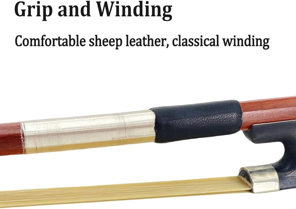 Brazilwood Cello Bow 4/4 Full Size Natural Mongolian Horse Hair, Ebony Frog with Circle Inlay Handcrafted Well Balance