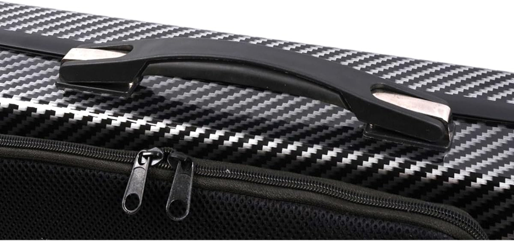 Violin Case 4/4 Full Size Carbon Fiber Oblong Violin Bag with Music Sheet Bag Adjustable Backstrap Hygrometer Lightweight Protable