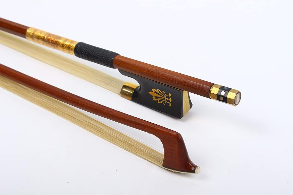 New Violin Bow 4/4 Full Size Advance Brazilwood Stick Ebony Frog Natural Bow Hair Straight Violin Bows
