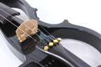 16Inch Silent Electric Viola Solid Wood 4 String with Ebony Fittings&Hard Case& Brazilwood Bow&Aux Cable&Cleaning Cloth Black