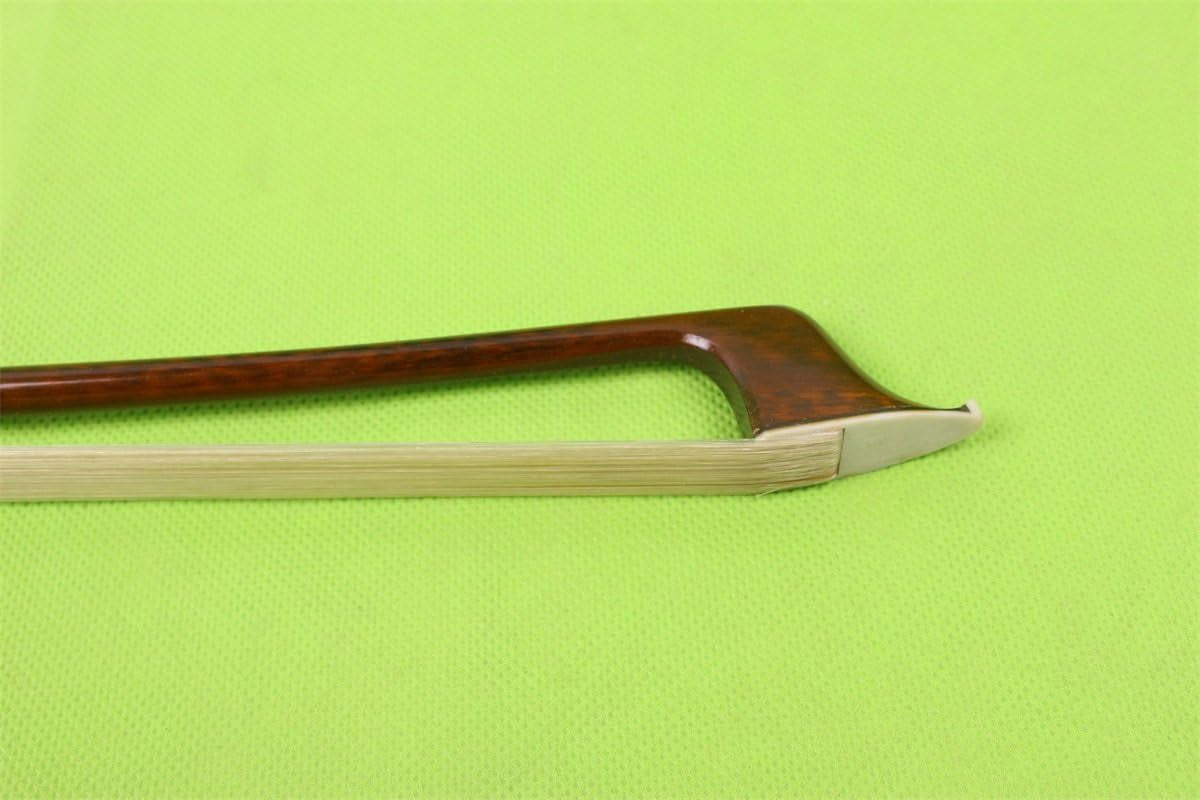 4/4 Cello Bow Snakewood Paris Eye Full Size Well Balanced Natural Horse Hair Cello Parts (Golden)