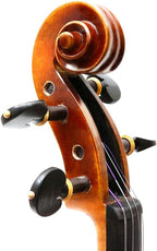 4/4 Full Size Flame Maple 4 String Acoustic Violin Spruce Top Ebony Fittings Solid Wood,Case,Bow,Rosin,Battery-Operated Mini Clip-On Tunerkit,Briage,Shoulder Rest for Beginner. (Fine Grain)