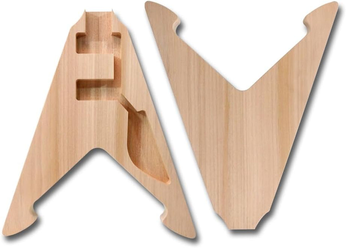 DIY Electric Guitar Kit Flying V Solid Wood Mahogany Guitar Body and 22 Fret 24.75 Inch Neck Build on Own All Components Included