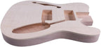 Tl-Style Semi-Hollow Guitar Body Replacement–Mahogany Wood with Maple Veneer, Big Hole Style, Unfinished(No Pre-Drilled Holes)