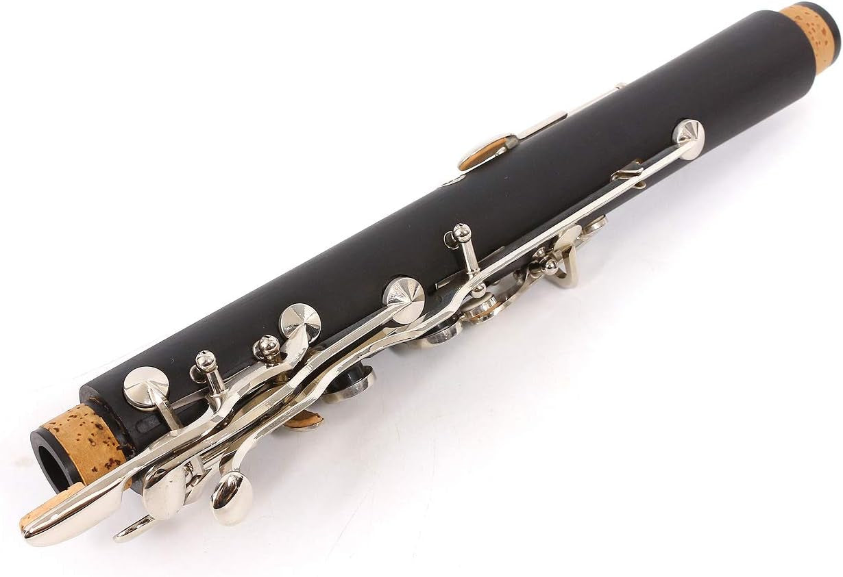 Professional Ebonite Clarinete G Key Clarinet for Beginner Students with 2 Barrels Hard Case Cleaning Kit Mouthpice Cork Grease Gloves
