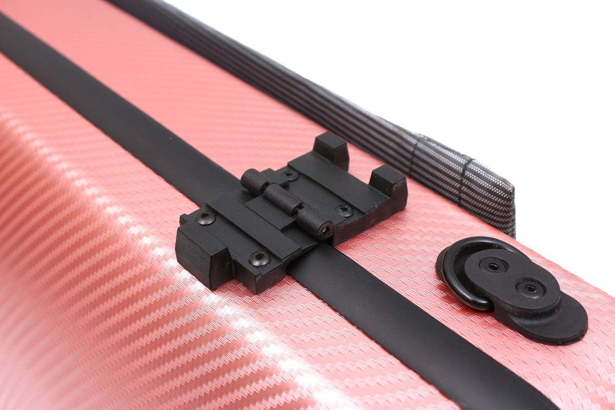 Violin Case 4/4 Full Size Carbon Fiber Oblong 4/4 Violin Case with Music Sheet Bag Adjustable Backstrap Hygrometer Lightweight & Portable