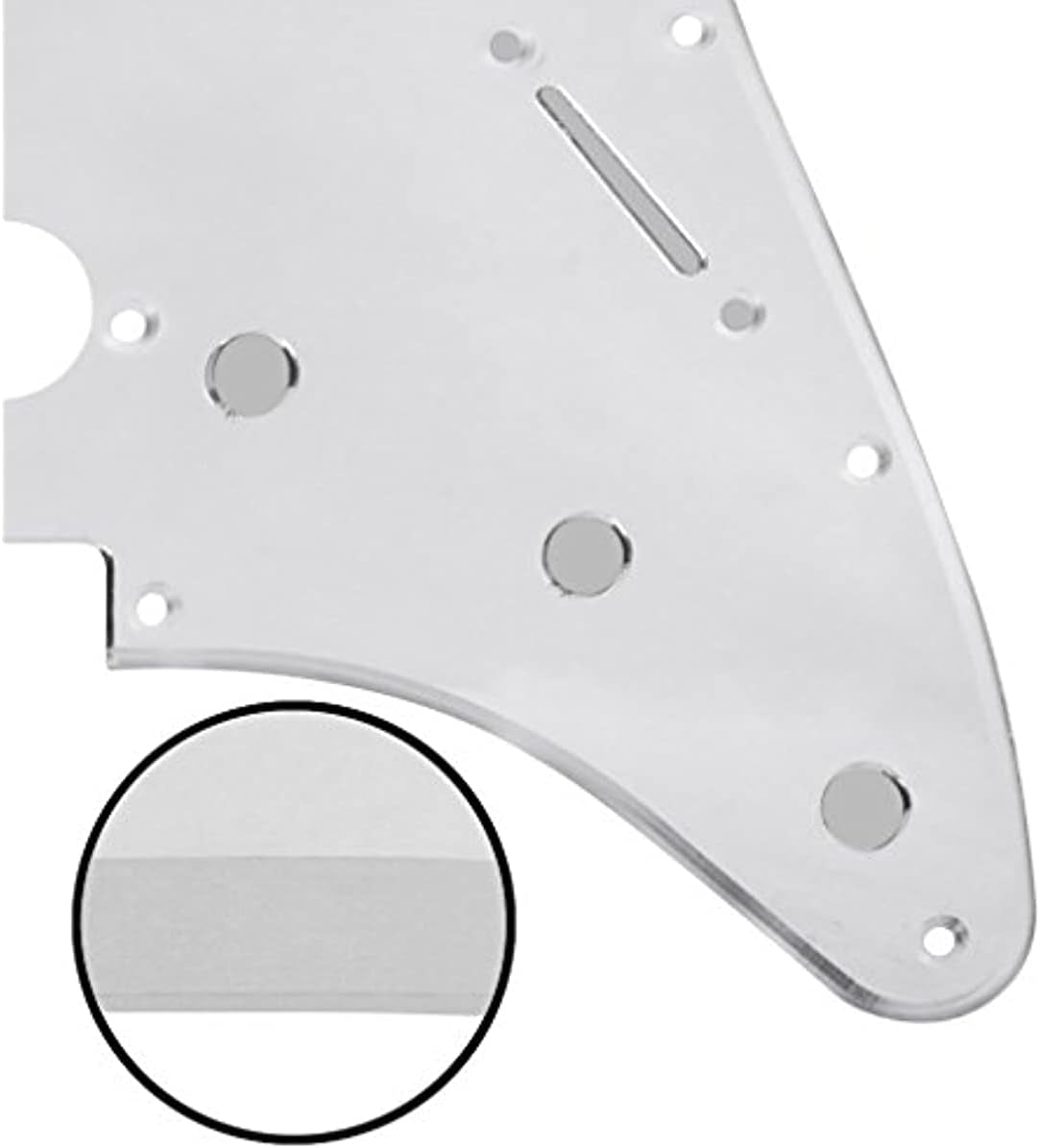 11 Hole Strat Pickguard SSS 3 Single Coil Pickups Scratch Plate with Pickguard Screws, Silver Mirror Style (Silver Mirror)