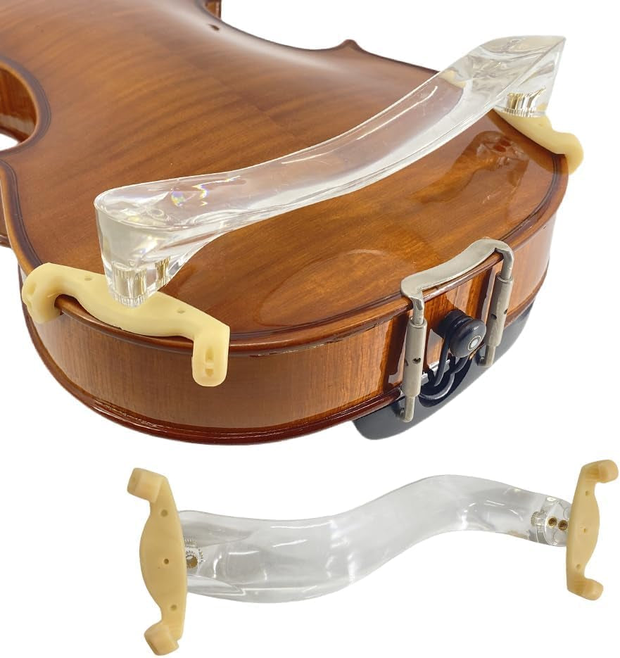 Adjustable Height Width Violin Shoulder Rest 3/4 Size Transparent Acrylic Silicone Feet Violin Shoulder Rest
