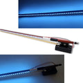 Brazilwood Violin Bow 4/4 Full Size with Blue LED Light Natural Mongolian Stallion Bow Hair Ebony Frog with Nice Pearl Inlay