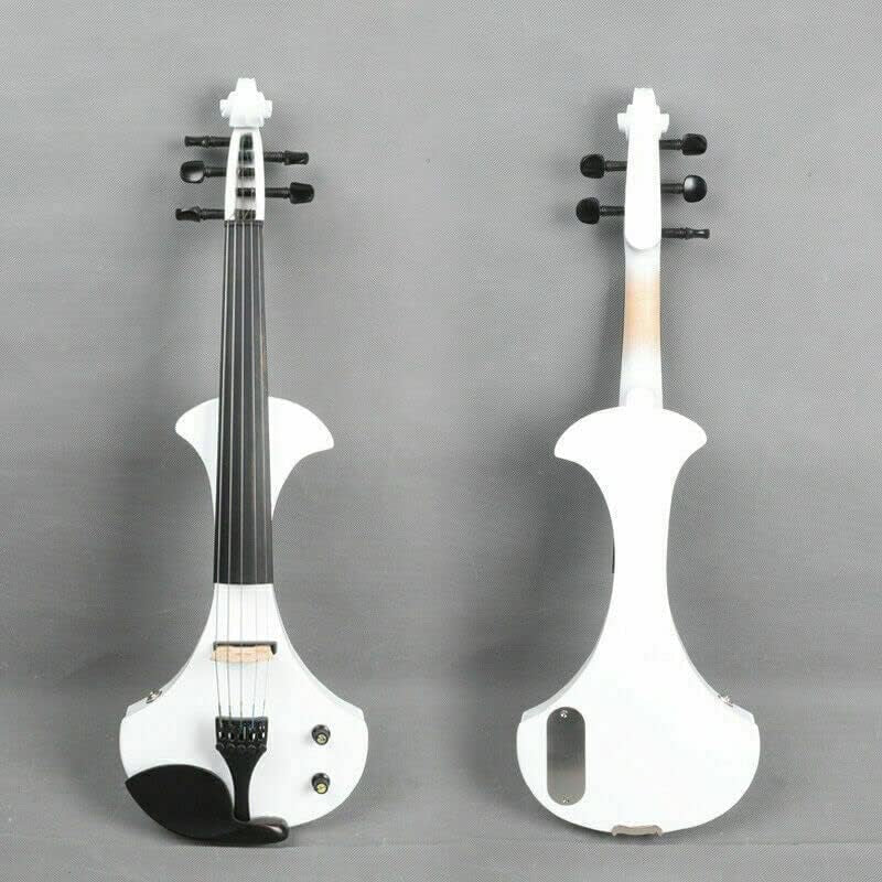5 String Electric Violin 4/4 Solid Wood Ebony Fittings Free Violin Case Bow White Violins Professional