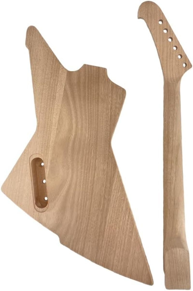 DIY Guitar Kit with Mahogany Body Mahogany Neck with Rosewood Fretboard 6 String DIY Electric Guitar Kit with All Components to Build Your Own Guitar
