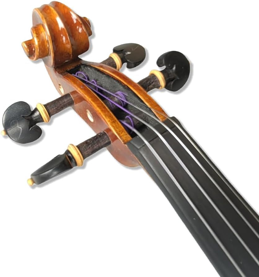 4/4 Full Size Acoustic Violin a Piece of Flame Maple Solid Wood Spruce Top Ebony Fittings 4 String with Case,Bow Handcrafted for Beginner